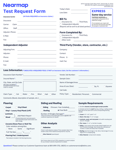 Test Request Form