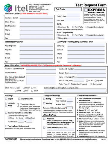 Test Request Form