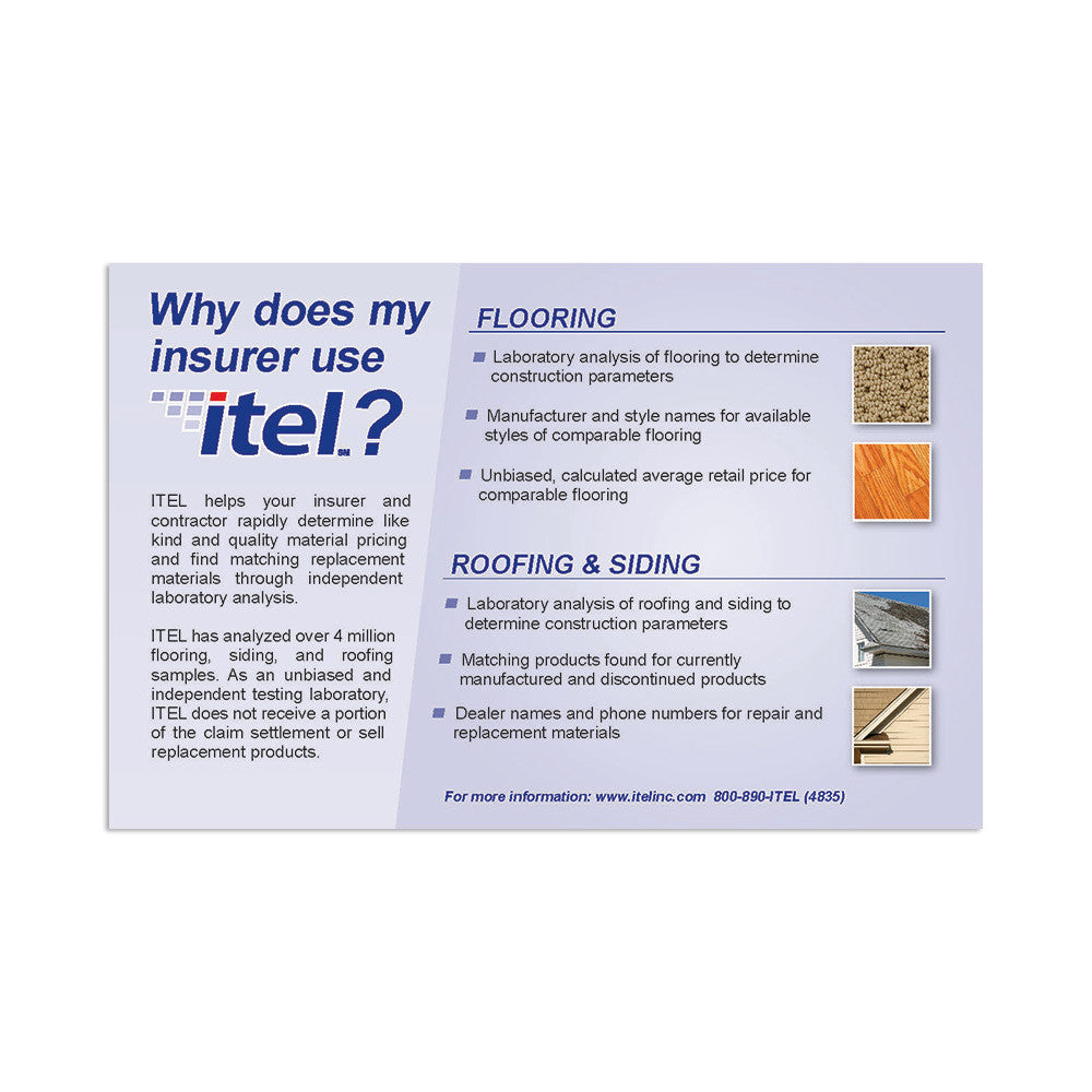 "Why Does My Insurer Use ITEL?" Flyer